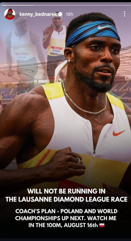 Kenny Bednarek Withdraws from Lausanne Diamond League Meet 6 WhatsApp Image 2025 08 06 at 15.24.04