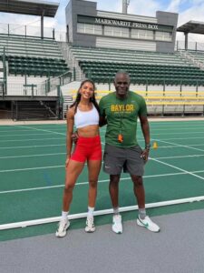 Laviai Nielsen and Coach Ford